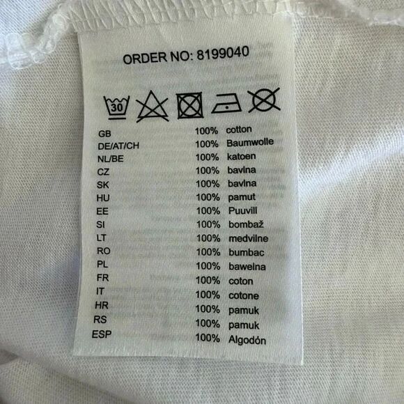 Everme Butterfly White Blue  Purple Short Sleeves Crewneck T-Shirt SZ L #2164 - Picture 10 of 13